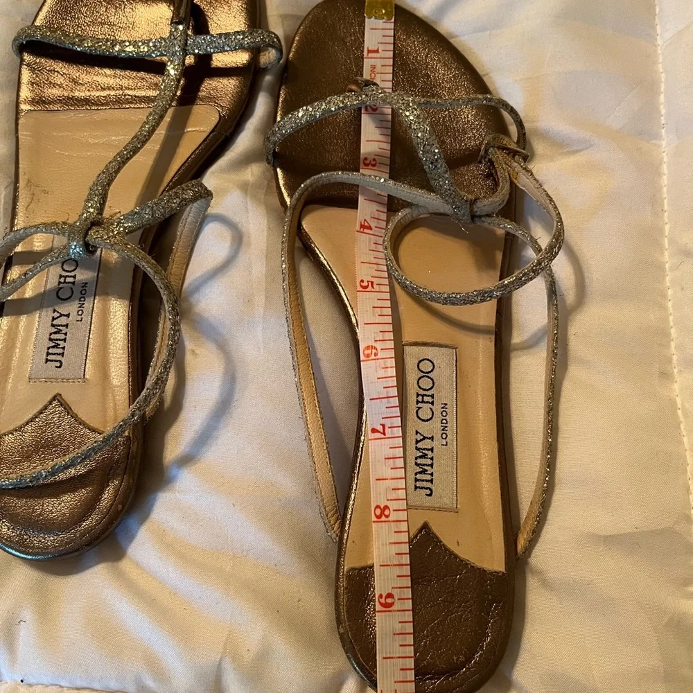 Jimmy Choo Sparkly Flat Sandals